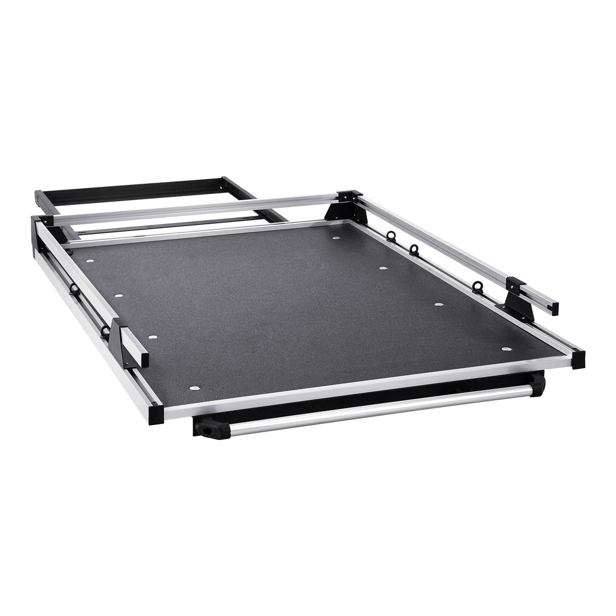 Sliding Truck Bed Organizer, 63 x 47-Inch Heavy Duty Truck Bed Storage Drawer with 1000 lbs Capacity, Features 6 Movable Rings for Securing, 2-Postion Slide out Tray for Pickup Trucks, Black
