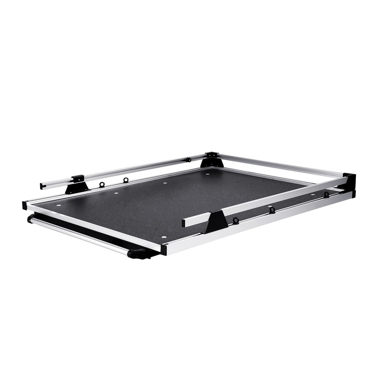 Sliding Truck Bed Organizer, 75 x 48-Inch Heavy Duty Truck Bed Storage Drawer with 1000 lbs Capacity, Features 6 Movable Rings for Securing, 2-Postion Slide out Tray for Pickup Trucks, Black