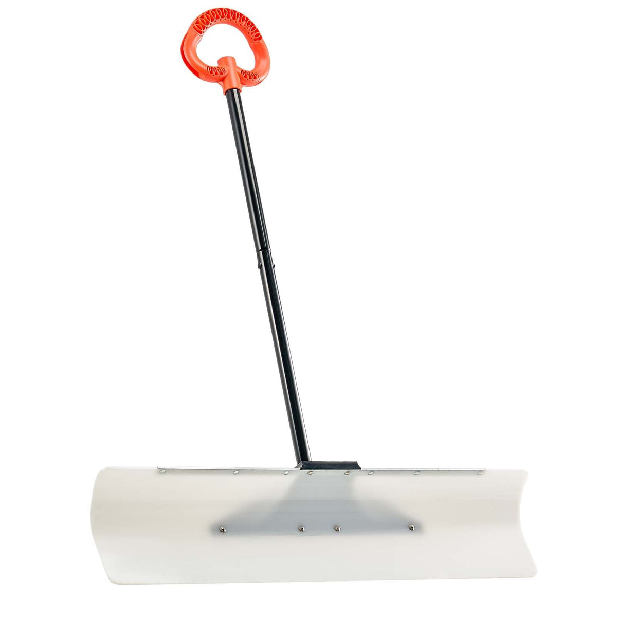 Snow Pusher Shovel, 36 in Outdoor Snowplow Shovel with Ergonomic Grip, HDPE Plastic Blade, Winter Shovels with Segmented Handle, Metal Edged Strip, Portable Snow Removal Tool for Driveway Garden