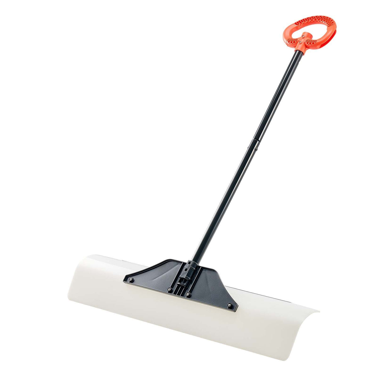 Snow Pusher Shovel, 36 in Outdoor Snowplow Shovel with Ergonomic Grip, HDPE Plastic Blade, Winter Shovels with Segmented Handle, Metal Edged Strip, Portable Snow Removal Tool for Driveway Garden