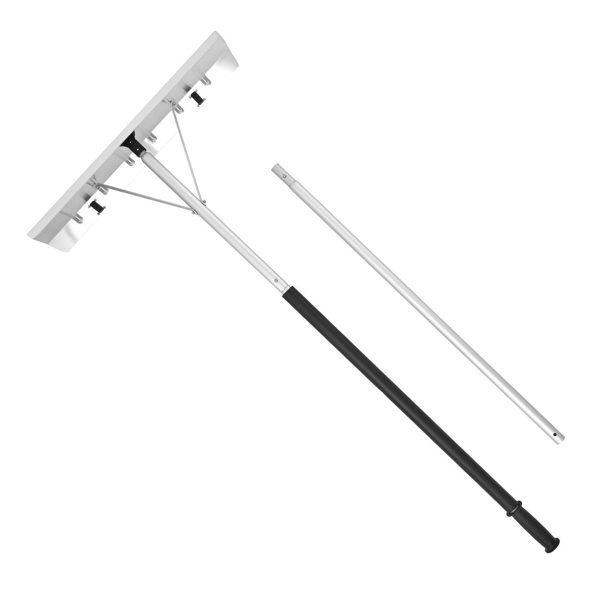 Snow Roof Rake, 26 in Aluminum Blade, 7.5-20 ft Adjustable Roof Snow Scraper with Wheels, Anti-Slip Handle Snows Removal Tool, Lightweight House Rooftop Rake for Leaves Debris Removal