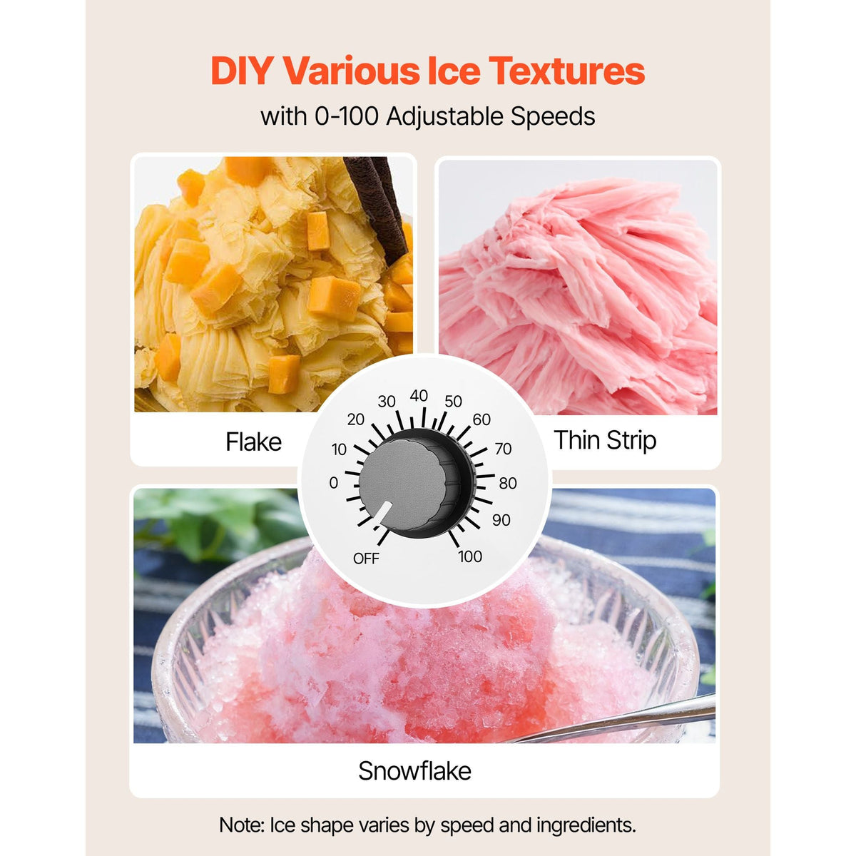 Snowflake Ice Machine, 88LBS/24H Snowflake Ice Maker, Ice-Shaver Machine with Stainless Steel Blade, Electric Snow Cone Maker with 0.48 Gal Tank, 90S Fast Pre-Cooling, for Home & Small Gathering
