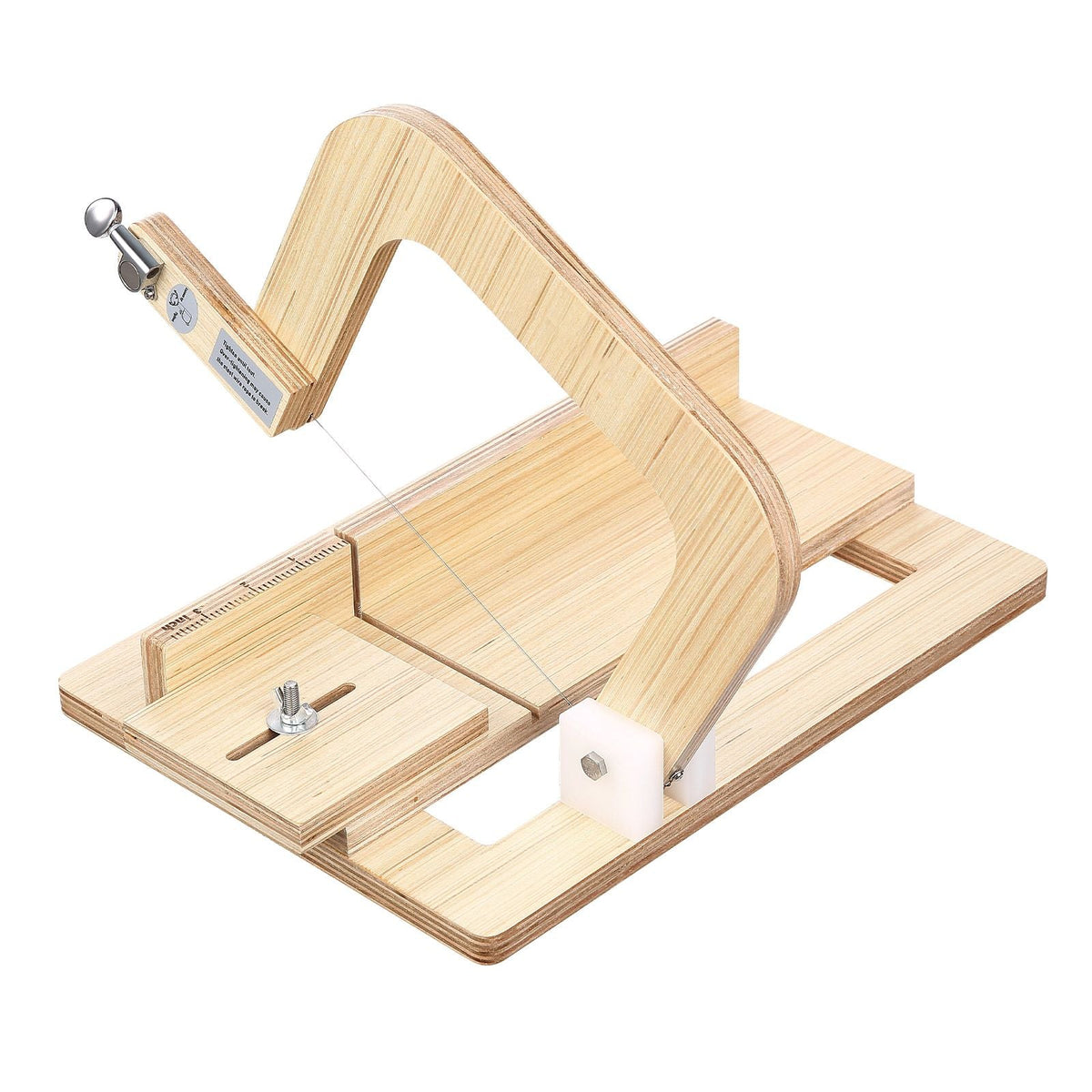 Soap Cutter, 0-2 inch Adjustable Thickness, Wood Soap Slicer with Stainless Steel Adjustable Wire Tension, with Extra Wires, Multi Handmade Cutter for Candles, DIY Making Cutting Tool
