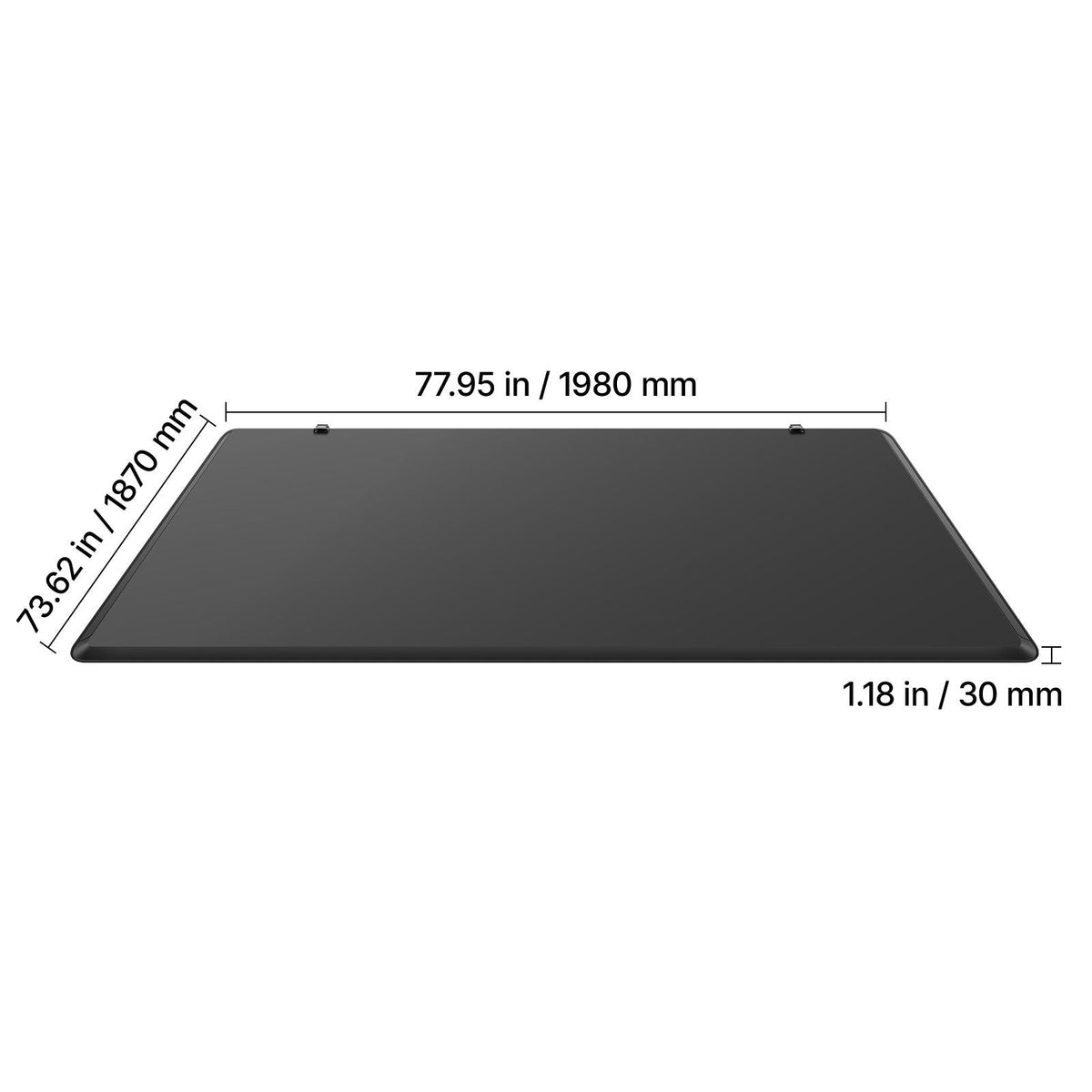 Soft Quad-Fold Truck Bed Tonneau Cover, Compatible with 2019-2024 Dodge Ram 1500 (Incl. Classic & New) 6.4 ft (76 in) Bed Without Rambox, Split Tailgate, Waterproof Folding Truck Tonneau Cover