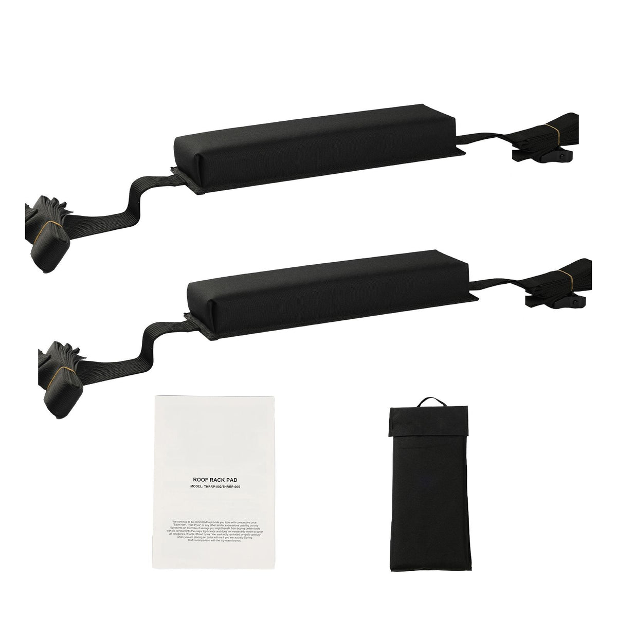 Soft Roof Rack Pads, 15.5-Inch Universal Car Roof Rack Pads, 176LBS Loading Capacity Luggage Kayak Carrier with Portable Storage Bag for SUP Canoe Snowboard Paddle Board Surfboard