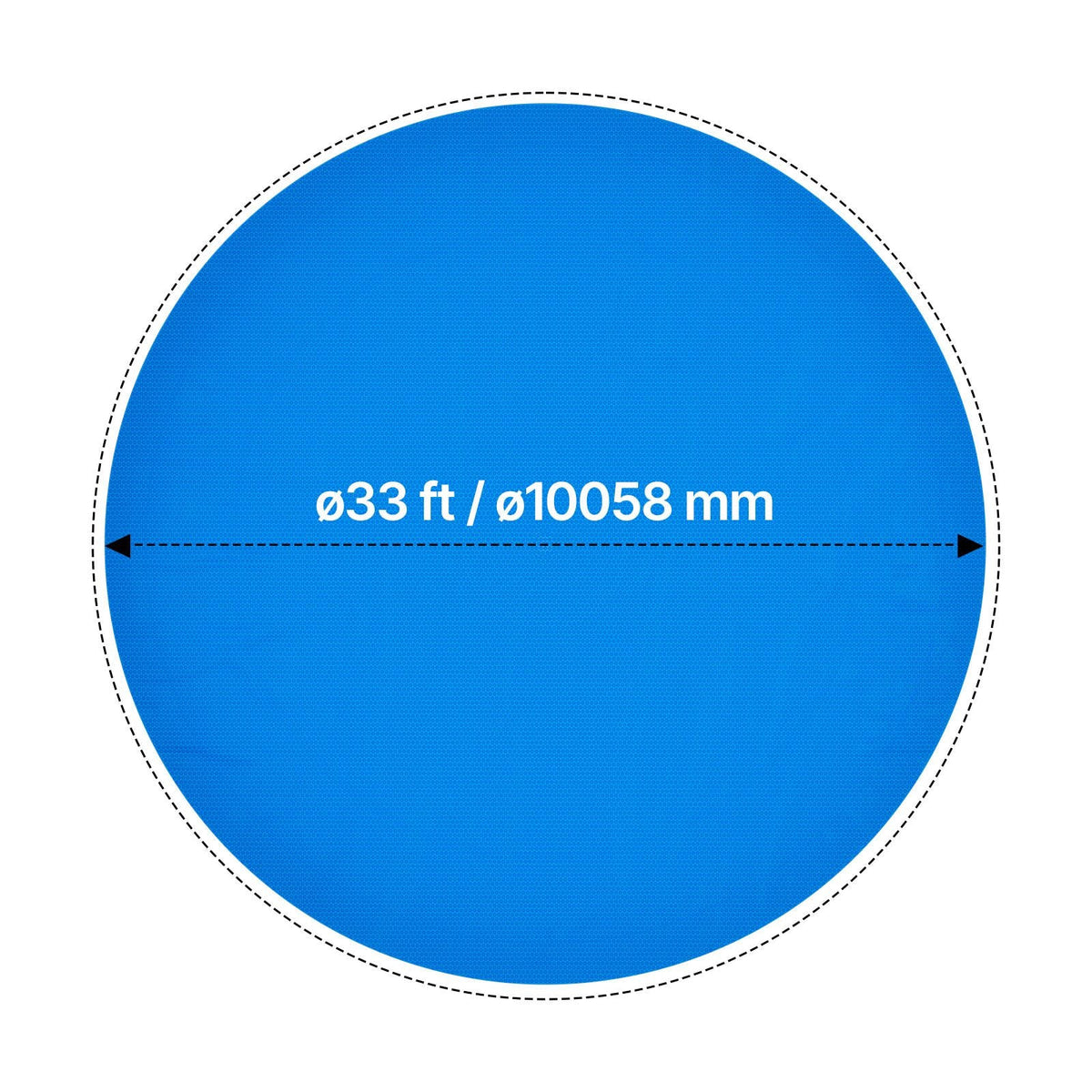 Solar Pool Cover, 33 ft Round Pool Bubble Cover, 8 Mil Pools Solar Blanket with Bubble & PE Material, Daytime Heat Absorption, Nighttime Heat Retention, Heat Retaining Solars Covers, Blue