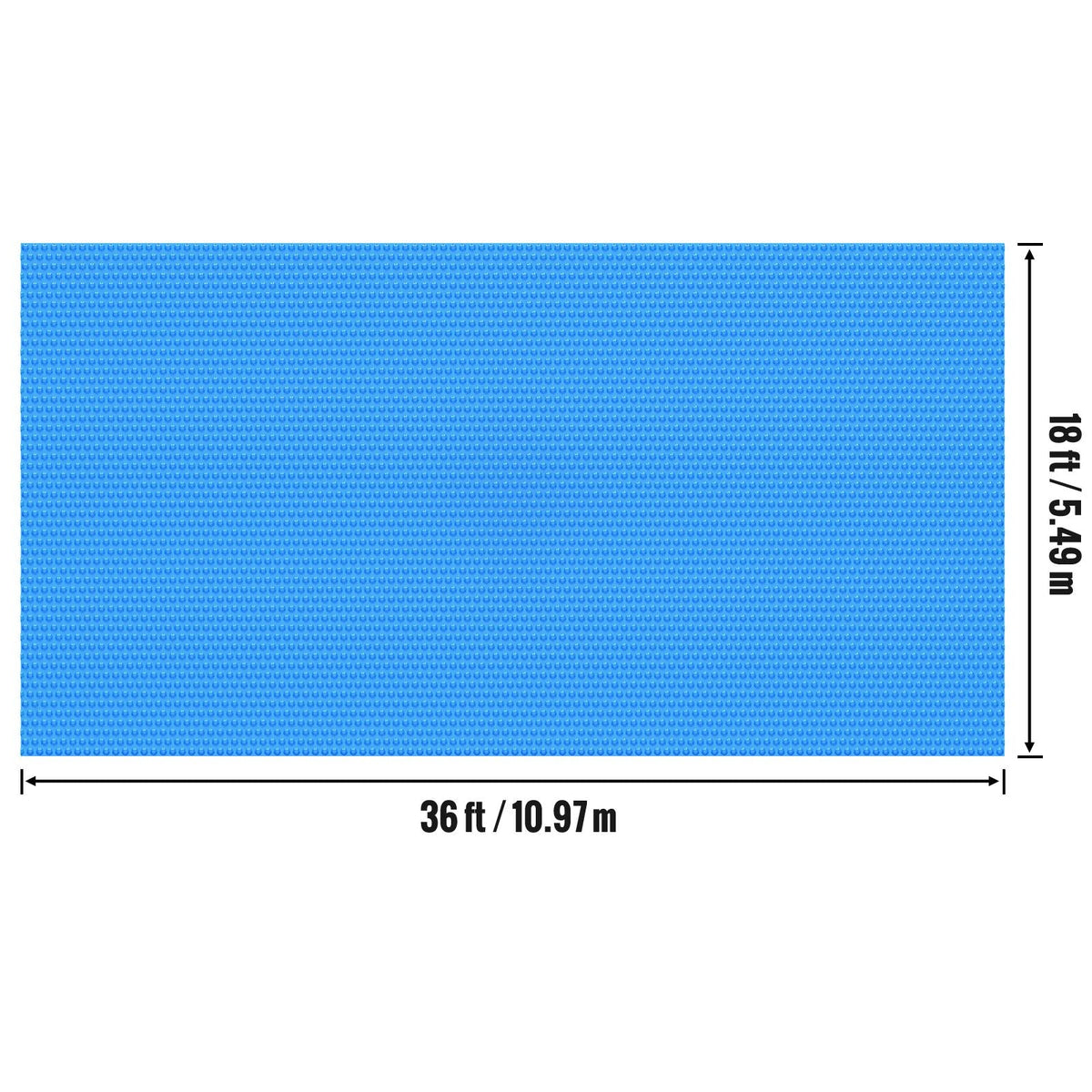 Solar Pool Cover, 36 x 18 ft Rectangle Solar Blanket for Pools, Inground Above Ground Swimming Pool Solar Cover, 16 mil Solar Covers Blue