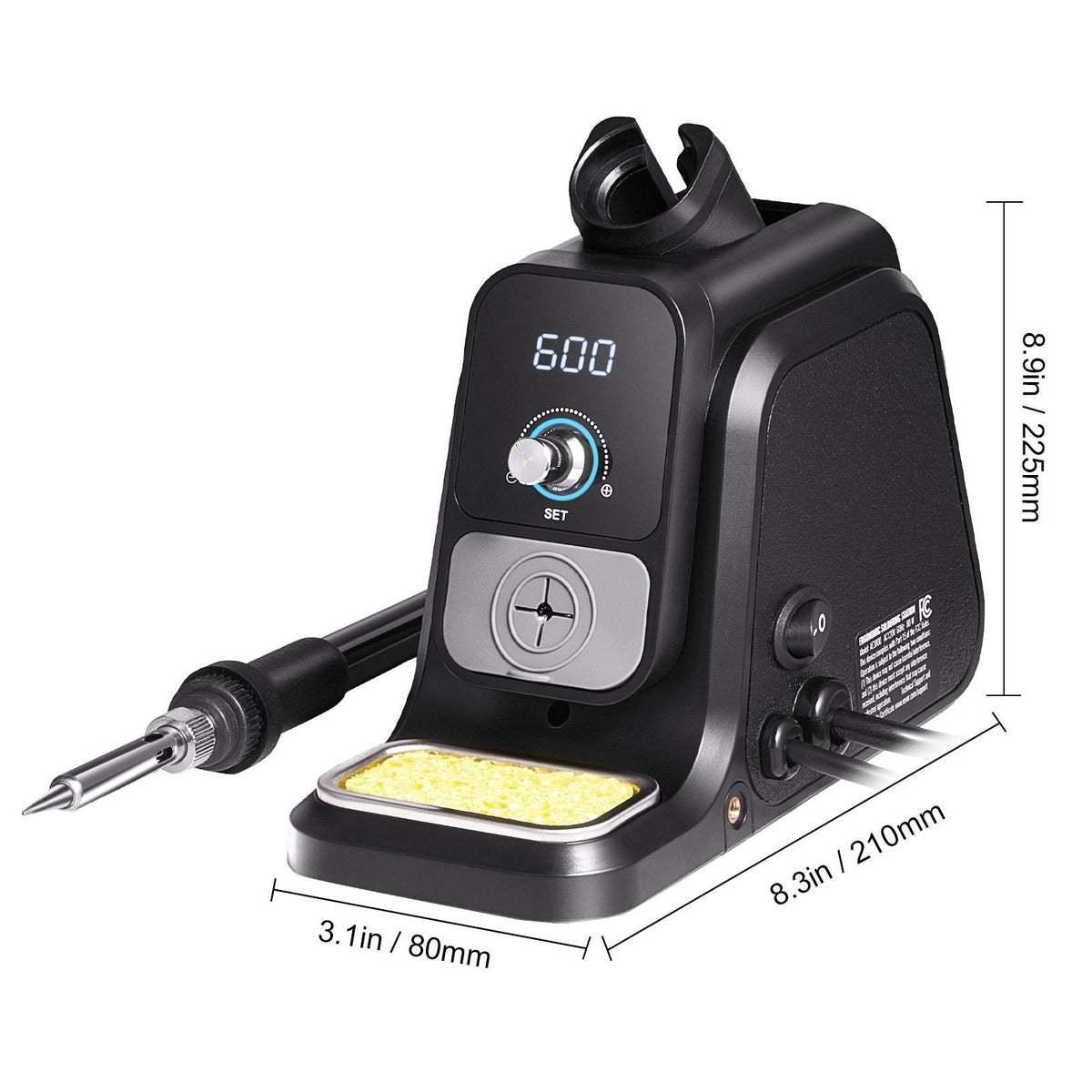 Soldering Iron Station, 80W Digital Display Soldering Station Kit with 2 Helping Hands, 5 Soldering Tips, 30g Solder Wire, Solder Sucker, Tweezer, Auto Standby & Sleep Mode, C/F Conversion