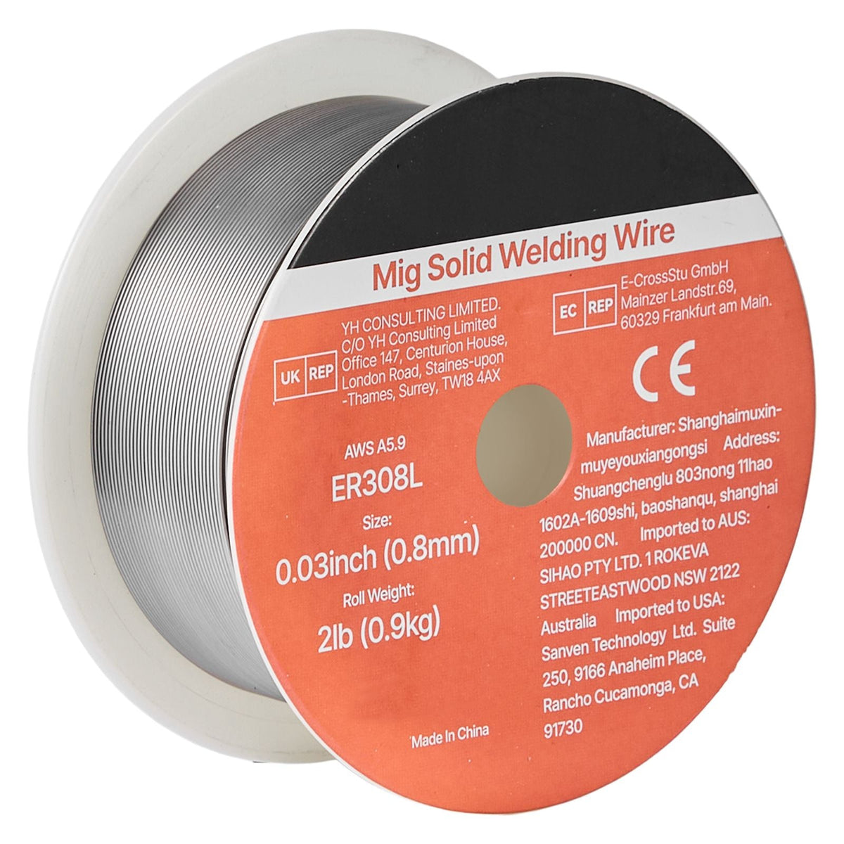 Solid MIG Welding Wire, ER308L 0.03-inch 2 LBS, Low Spatter Stainless Steel Welding Wire with High Feedability for All-Position Gas Shielded Welding