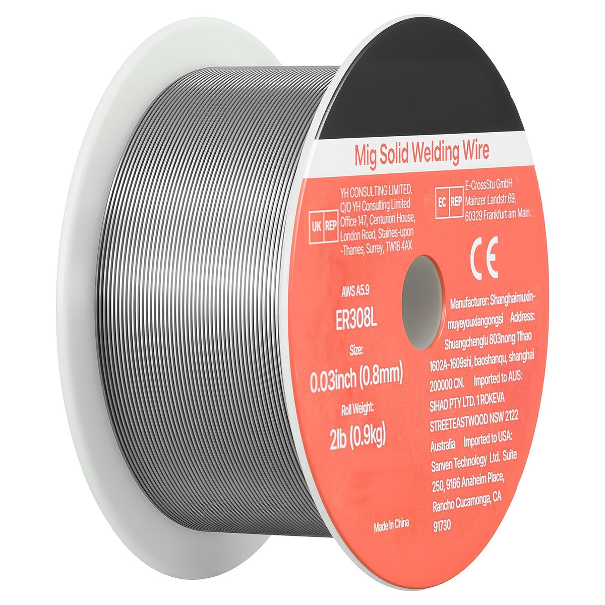 Solid MIG Welding Wire, ER308L 0.03-inch 2 LBS, Low Spatter Stainless Steel Welding Wire with High Feedability for All-Position Gas Shielded Welding