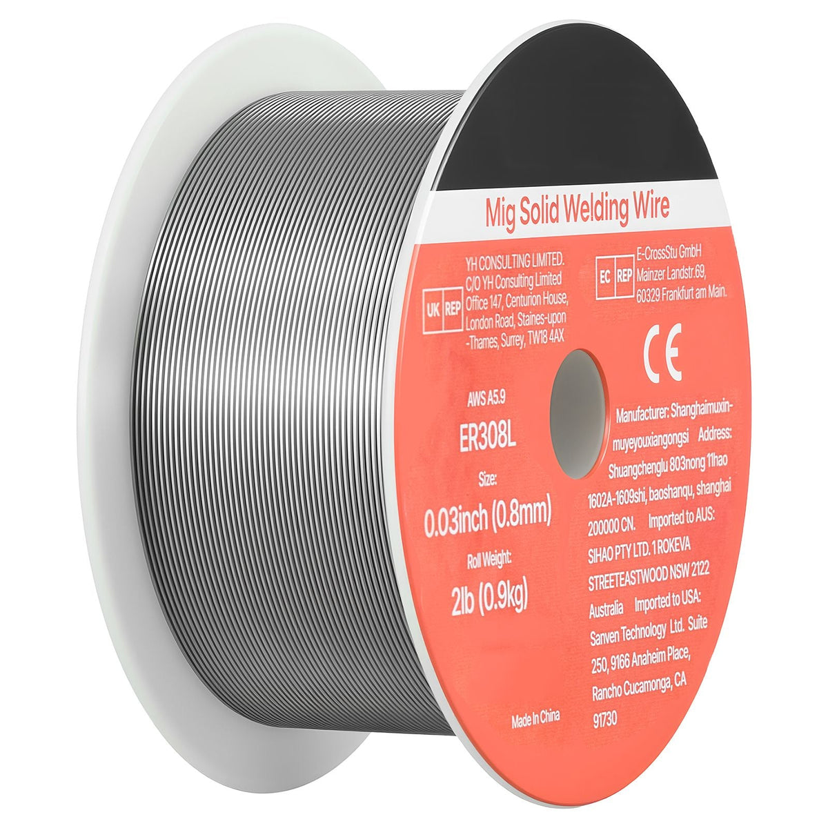 Solid MIG Welding Wire, ER308L 0.03-inch 2 LBS, Low Spatter Stainless Steel Welding Wire with High Feedability for All-Position Gas Shielded Welding