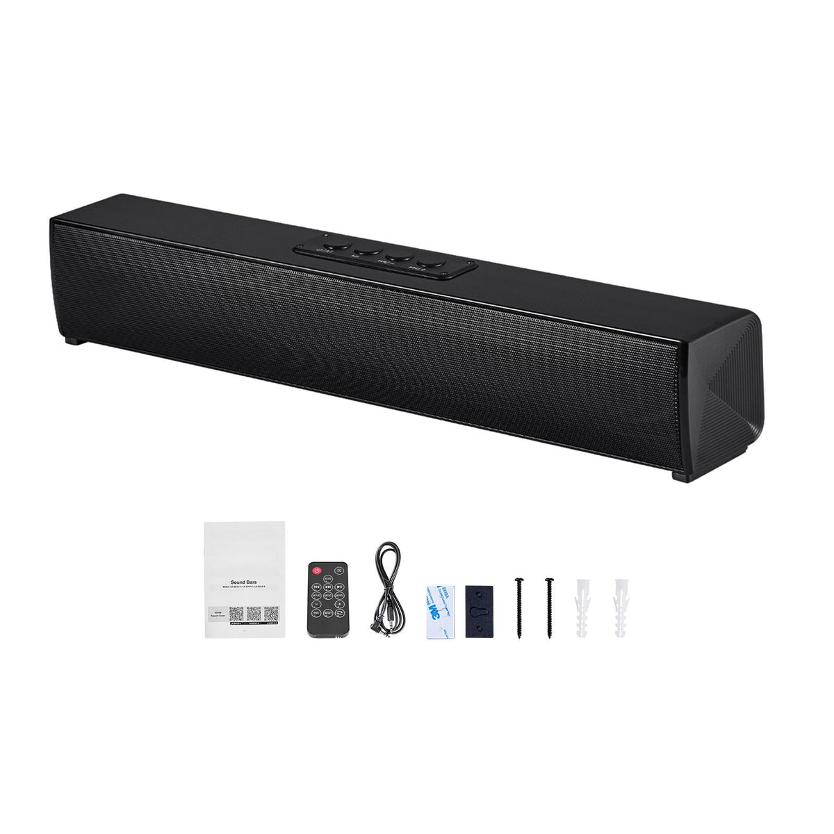 Sound Bar for Smart TV, 2.0 Channel, 17-Inch Compact Soundbar TV Speakers for Projector, Bluetooth AUX Connection, Remote Control, Easy Setup, 80W Surround Sound System for PC Home Theater Audio