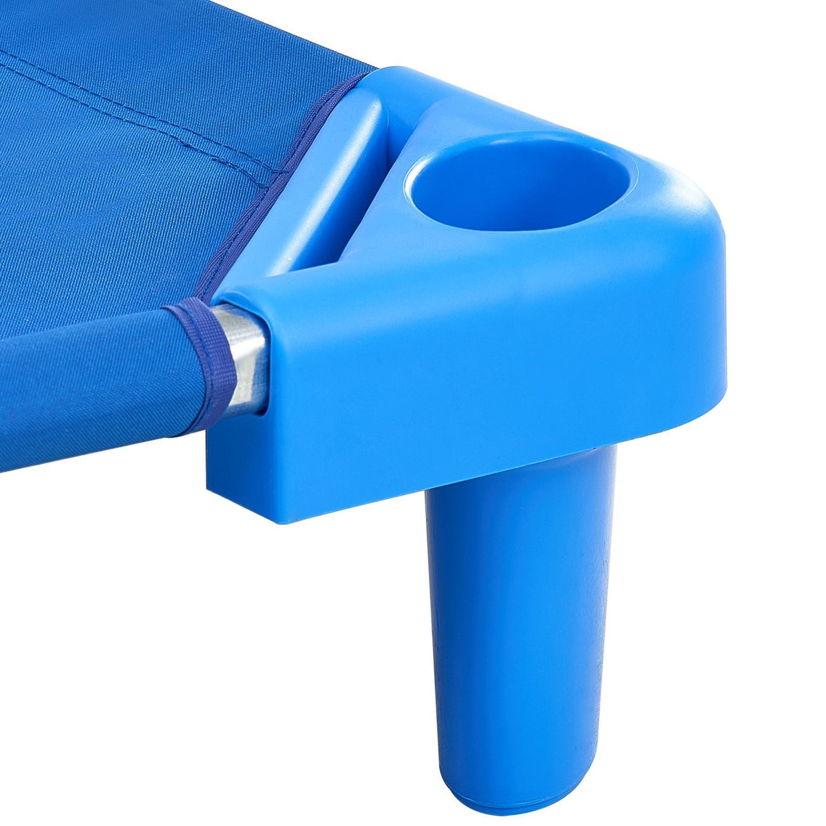 Stackable Kiddie Cot, Pack of 4, Portable Toddler Nap Cots, Standard Size 52" L x 23" W Daycare Cots for Kids, Preschool Classroom Daycare Beds for Sleeping, Resting, Naptime, Blue