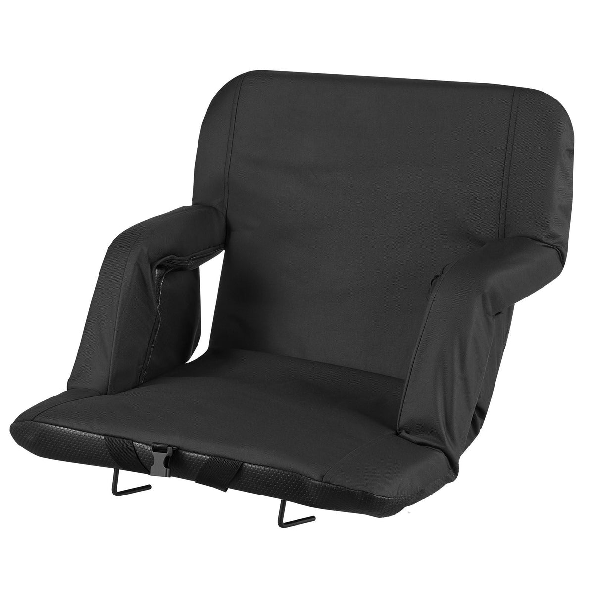 Stadium Seat, 6 Adjustable Angle Wide Bleacher Chair, 2.9'' Cushion Padded Stadium Seat with Armrest and Back Support, Stadiums Chair with Hook Cupholder for Picnics, Beach Sports, and Gaming
