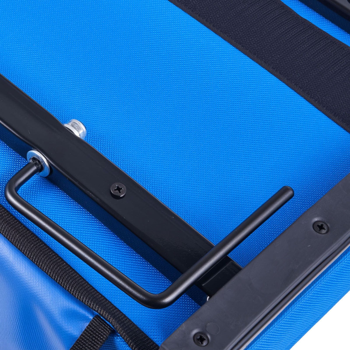 Stadium Seat, Folding Bleacher Seat with Back Support & Thick Cushion, Padded Stadium Seats for Bleacher Includes Shoulder Strap, Hooks, Cup Holder, and Side Pocket, Blue Bleachers Chair