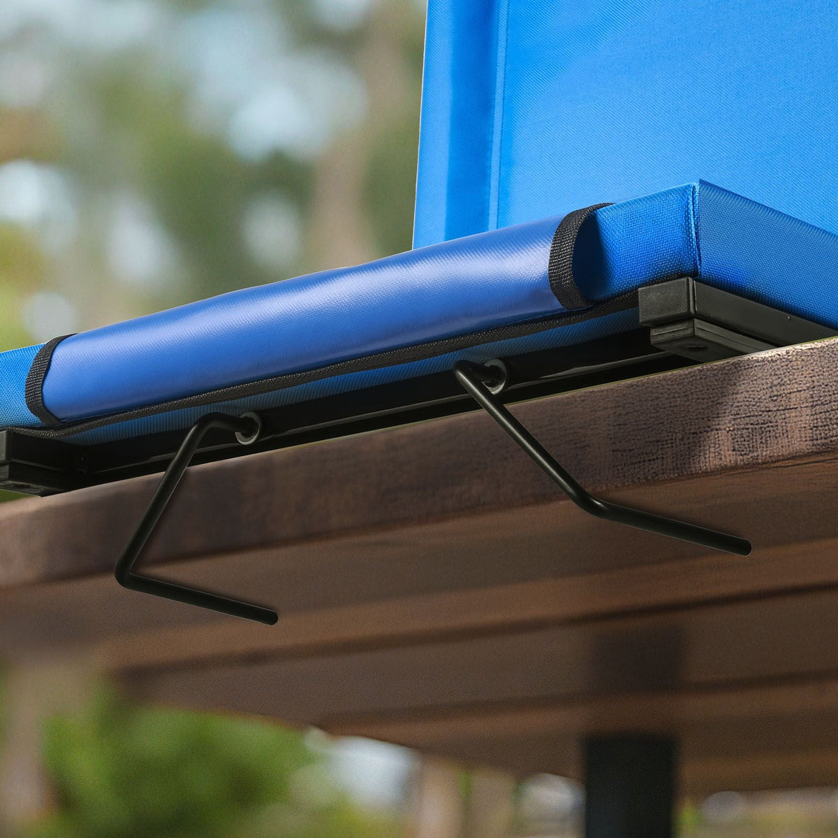 Stadium Seat, Folding Bleacher Seat with Back Support & Thick Cushion, Padded Stadium Seats for Bleacher Includes Shoulder Strap, Hooks, Cup Holder, and Side Pocket, Blue Bleachers Chair