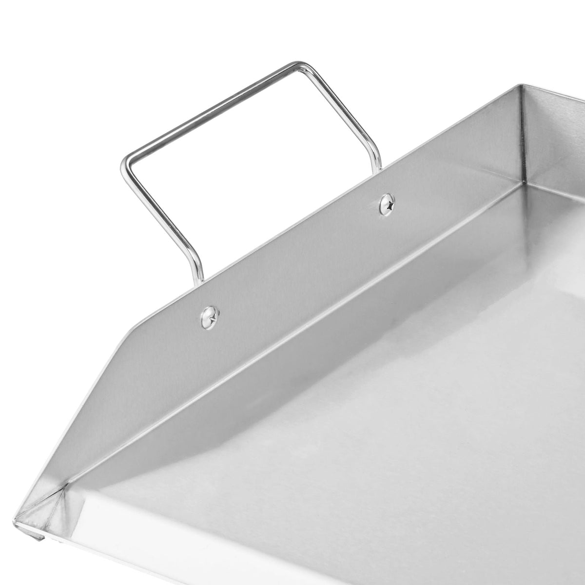 Stainless Steel Griddle, 18x16 inch Universal Flat Top Rectangular Plate, Gas Grill Griddle for BBQ Grill, Teppanyaki, Portable Family Cookware with Handle, for Camping Tailgating Party