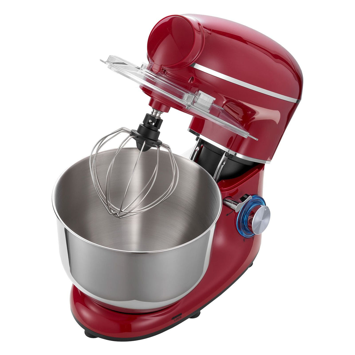 Stand Mixer, 6 QT Electric Kitchen Mixer, 660W Dough-Mixer, 6+P Speeds Tilt-head Food-Mixer with 1.6 QT Blender Cup, Stainless Steel Bowl, Dough Hook, Whisk, Beater, for Baking, Mixing, Red