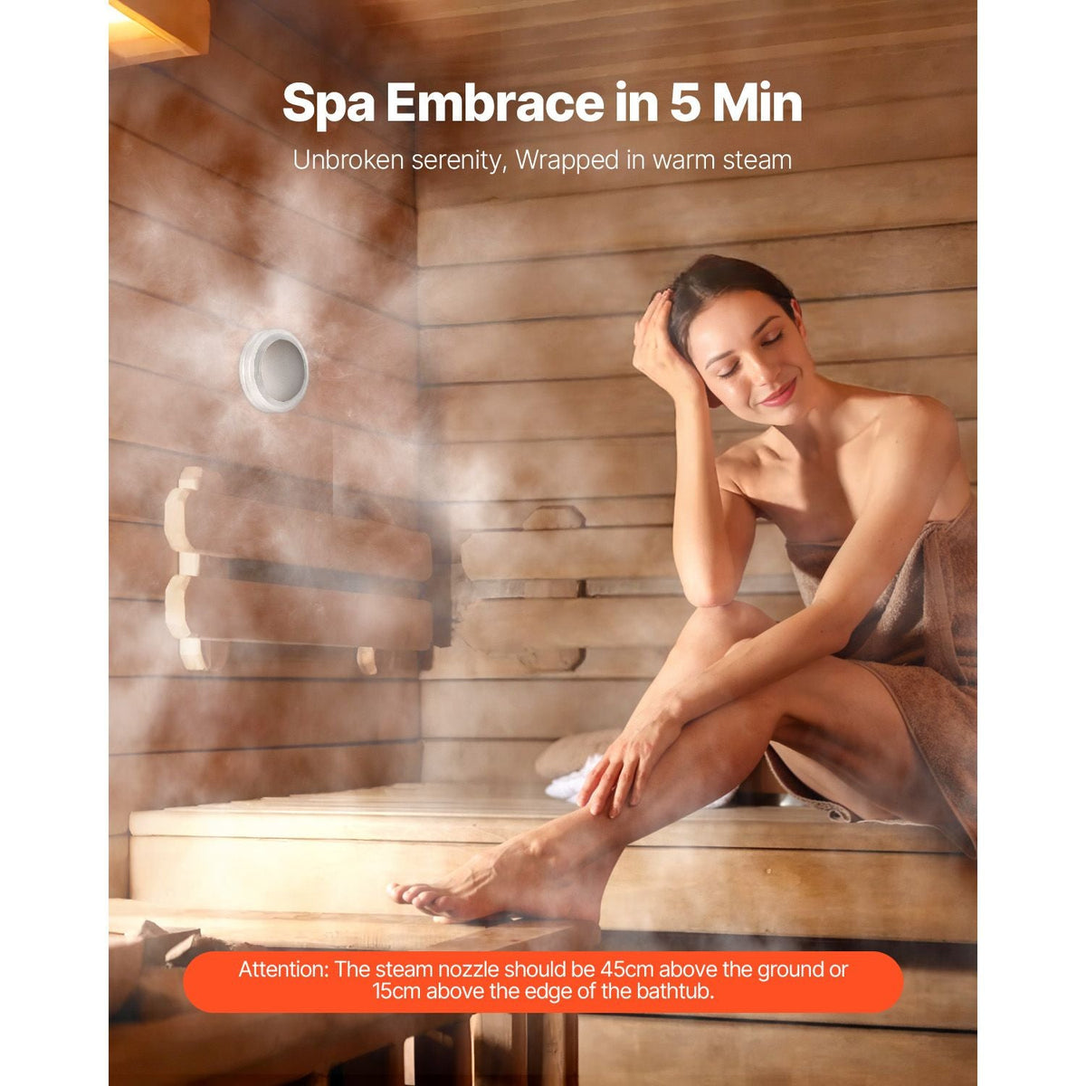 Steam Generator, 9 kW Steam Shower System with Controller for Home Sauna Bath Spa, Commercial Auto Drain Kit with Overheat, Dry-Run & Overpressure Protection, 10 Min to 24h Efficient, Black