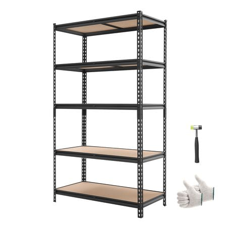 Storage Shelves, 5-Tier Adjustable, 2500 lbs Capacity, Heavy Duty Garage Storage Shelving Unit, Metal Utility Rack Shelf, for Garage Warehouse Basement Kitchen, 40.35" W x 20.35" D x 71.38" H