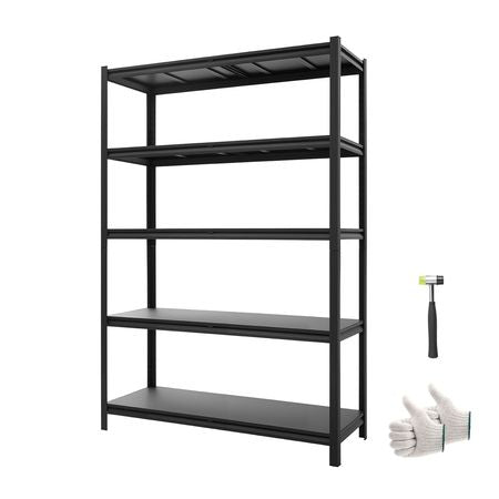 Storage Shelves, 5-Tier Adjustable, 2500 lbs Capacity, Heavy Duty Garage Storage Shelving Unit, Metal Utility Rack Shelf, for Garage Warehouse Basement Kitchen, 48.43" W x 18.31" D x 71.38" H