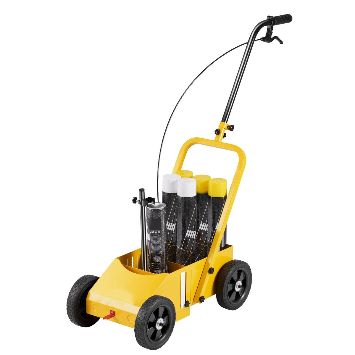 Striping Line Marking Machine, 24 x 13 x 35.4 inch, 4-Wheel, Heavy Duty Striping Line Machine with 2-4 inch Adjustable Width, Make Clear Edge Line for Roads, Parking Lots, Sports Field, Yellow