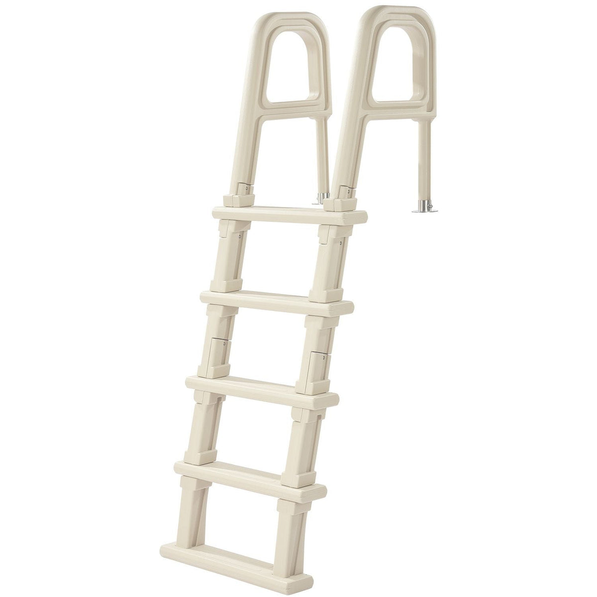 Swimming Pool Ladder, 75°Inclined 5-Step Double Handrails Stair, Non-slip Heavy Duty Steps, Load Capacity 300 lb, for 48-54 In Inground & Above-ground Pools of Any Deck Surface Indoor & Outdoor