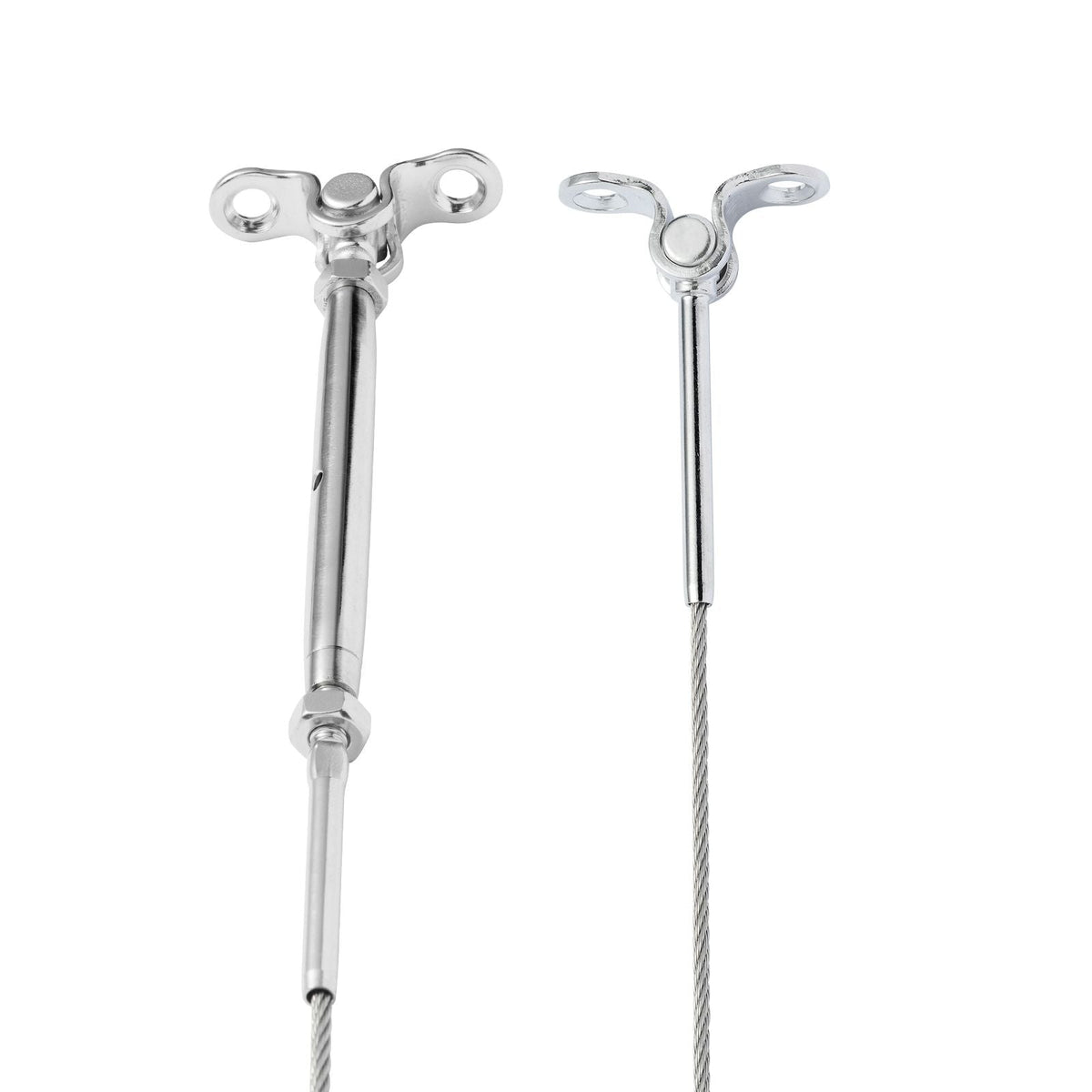 T316 Stainless Steel Adjustable Angle 1/8" Cable Railing Kit/Hardware for Wood Post, Marine Grade for 1/8"Wire Rope,0-180-Degree Angle & Easy Installation, Silver (10 Pack)