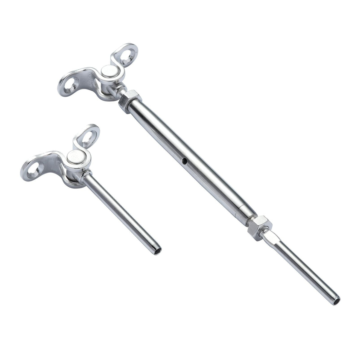 T316 Stainless Steel Adjustable Angle 1/8" Cable Railing Kit/Hardware for Wood Post, Marine Grade for 1/8"Wire Rope,0-180-Degree Angle & Easy Installation, Silver (10 Pack)