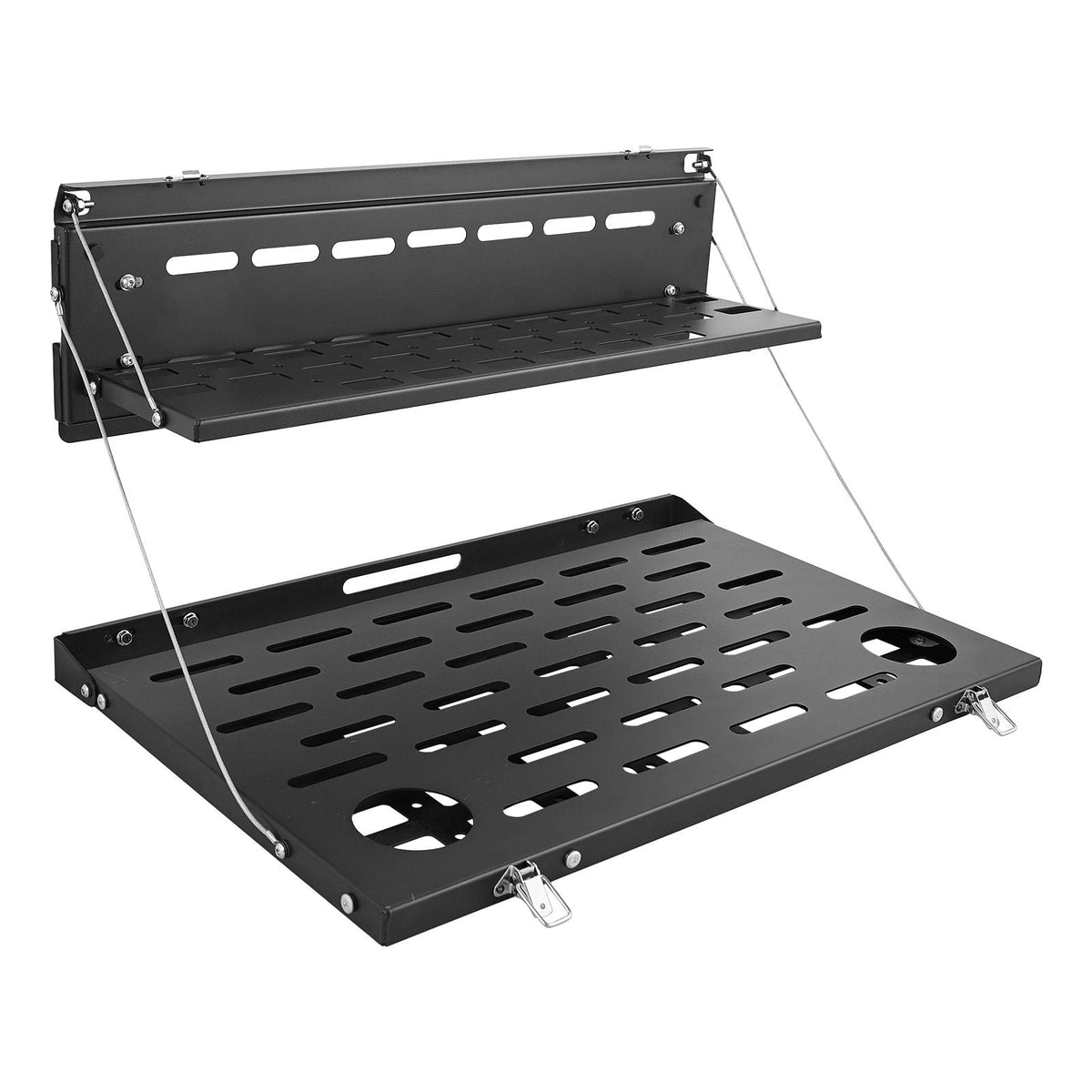 Tailgate Table, for 2021-2025 Ford Bronco, 88 lbs, Carbon Steel Foldable Molle Panel Double-Layer Drop Down Table, Rear Door Cargo Storage Rack Shelf Luggage Holder Carrier Camping Accessories