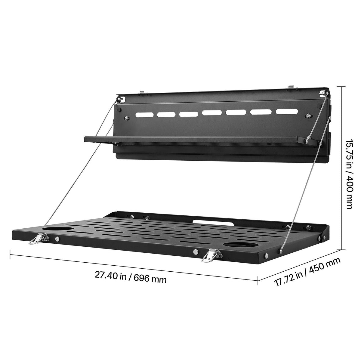 Tailgate Table, for 2021-2025 Ford Bronco, 88 lbs, Carbon Steel Foldable Molle Panel Double-Layer Drop Down Table, Rear Door Cargo Storage Rack Shelf Luggage Holder Carrier Camping Accessories