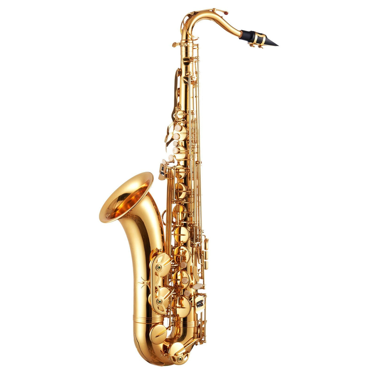 Tenor Saxophone, B Flat, Professional Brass Saxophone Beginner Kit with Carrying Case, Mouthpiece, Straps, Cleaning Cloth, Gloves, Neck Strap, 23 Keys Tenor Sax Kit, for Beginners Students, Gold