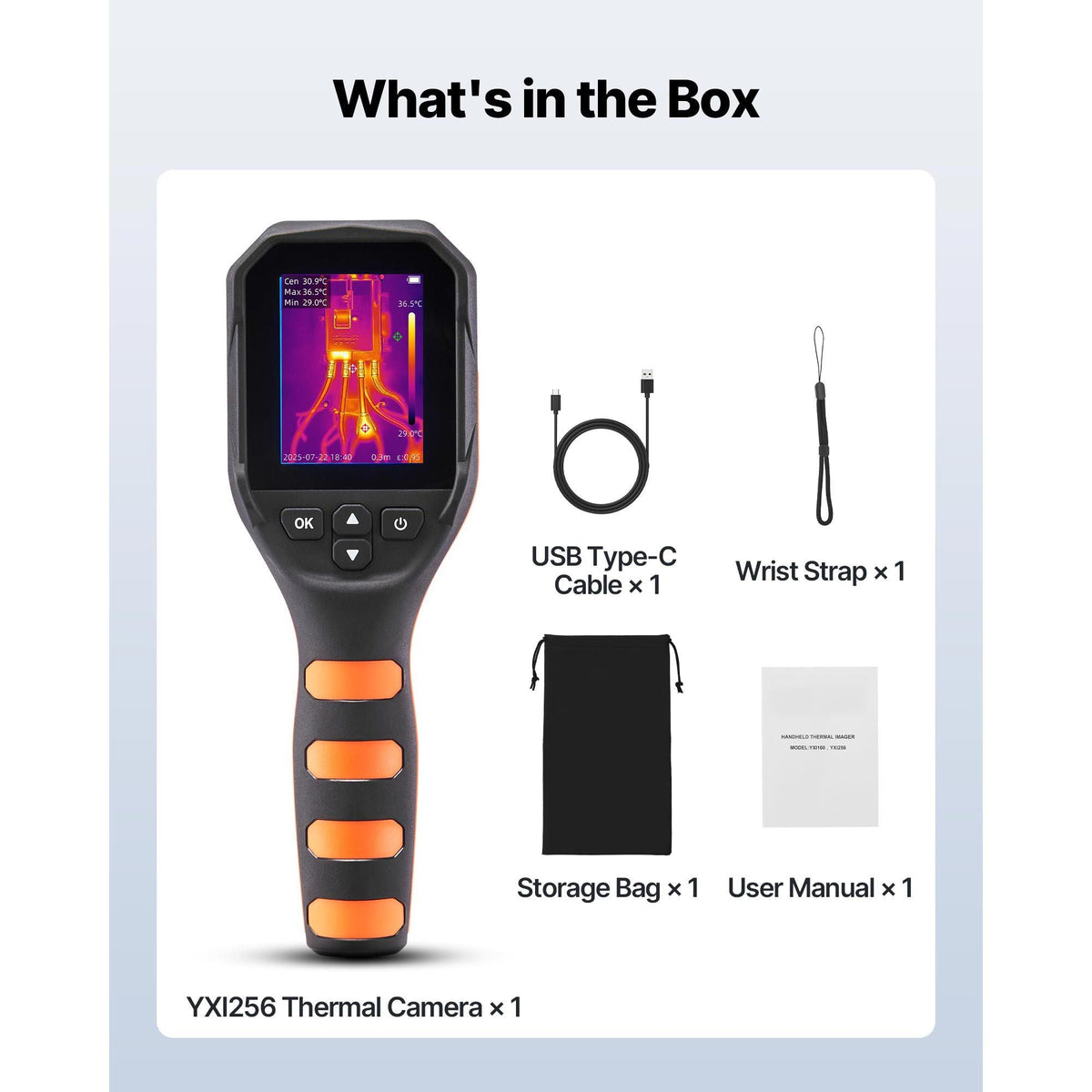 Thermal Camera, 320x240 TISR Super Resolution, Thermal Imaging Camera with 2MP Visual Camera, 256x192 IR Resolution, 25 HZ Refresh Rate, -4 to1022 Fahrenheit, 4 Image Modes & 6 Color Palettes