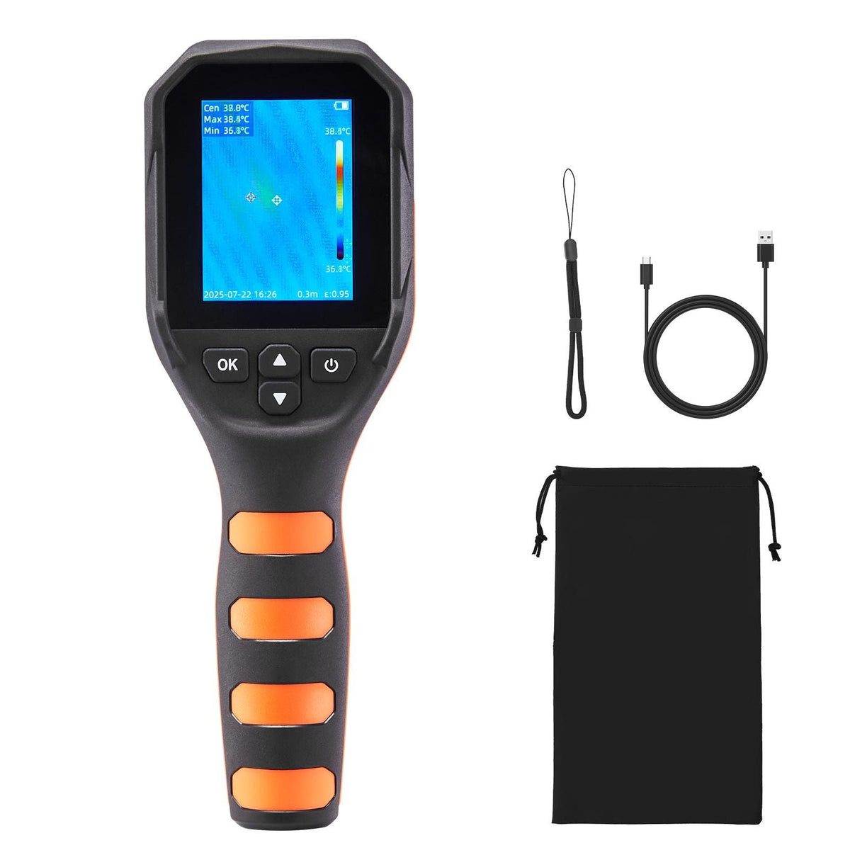 Thermal Camera, 320x240 TISR Super Resolution, Thermal Imaging Camera with 2MP Visual Camera, 256x192 IR Resolution, 25 HZ Refresh Rate, -4 to1022 Fahrenheit, 4 Image Modes & 6 Color Palettes