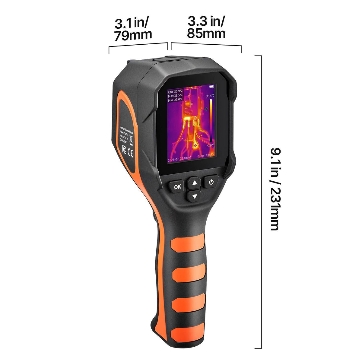 Thermal Camera, 320x240 TISR Super Resolution, Thermal Imaging Camera with 2MP Visual Camera, 256x192 IR Resolution, 25 HZ Refresh Rate, -4 to1022 Fahrenheit, 4 Image Modes & 6 Color Palettes