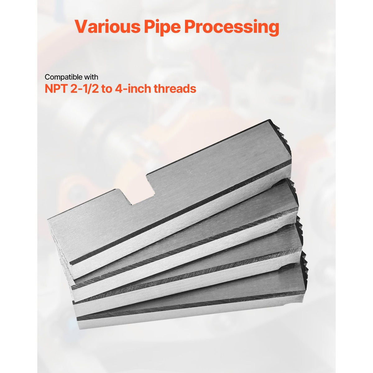 Threading Machine Dies, 2-1/2" to 4" NPT Pipe Dies(4 Packs), Right-Handed HSS Pipe Threading Dies, Fit Integrated Pipe Threading Machines