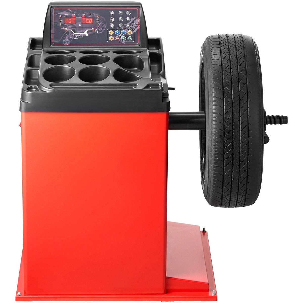 Tire Changer Machine, 18" Spindle, Durable Tire Balancer with 4 Size of Conic & 45# Steel, Reinforced Tire Balancer with Complete Measuring Tools & Multi-Compartment, Fit for 1.5"-18" Wide Tire