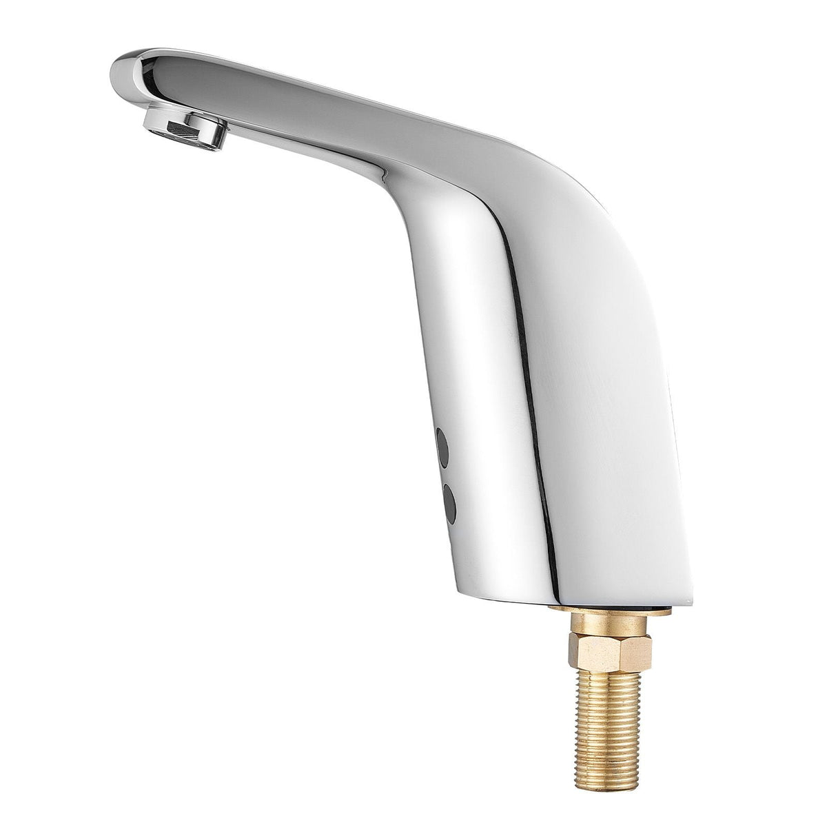 Touchless Bathroom Sink Faucet, Automatic Motion Sensor Restroom Toilet Faucet Cold Water with Single Hole, Battery Operated for 9/16 in Pipe Commercial Lavatory,Chrome Plated Silver