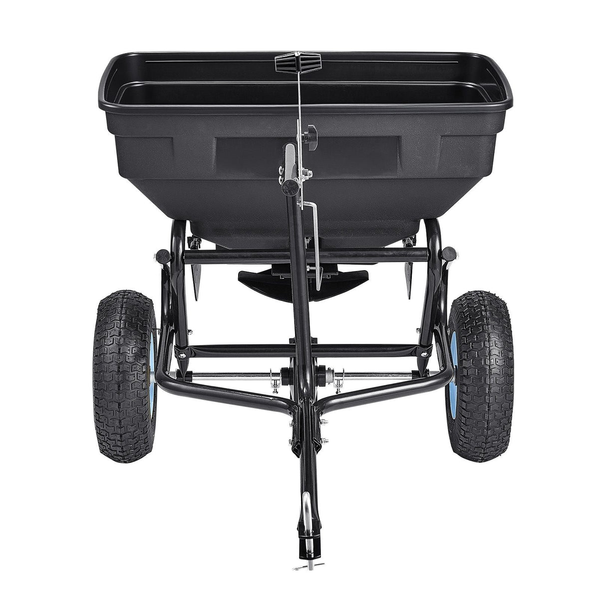 Tow Behind Broadcast Spreader, 130LBS Capacity, Tow/Push Garden Spreader with 13 in Tires, 30 Adjustable Setting & 9.8 ft Spreading Width, Lawn Spreaders for Seed, Fertilizer, Salt, Ice Melt