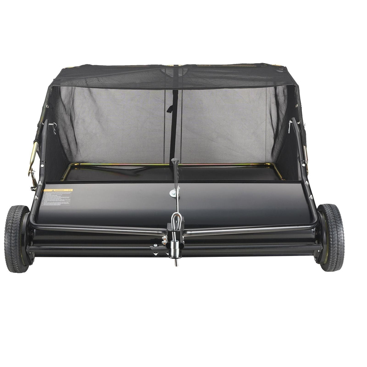 Tow Behind Lawn Sweeper 44 inch, 25 cu. ft Large Capacity Heavy Duty Leaf & Grass Collector with Adjustable Sweeping Height, Dumping Rope Design for Picking Up Debris and Grass