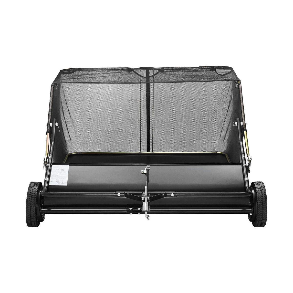 Tow Behind Lawn Sweeper, 48 in Pull Behind Yard Sweeper, 26 cu. ft Hopper Bag Capacity, Leaf & Grass Collector with Dumping Rope, Adjustable Sweeping Height, Garden Sweepers for Lawn Farm
