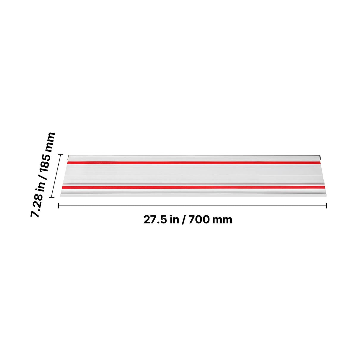 Track Saw Guide Rail, 110-Inch Cutting Range, Kit Includes 4 x 27.5 in Aluminum Extruded Guide Rails and 3 Connectors, Compatible with Makita, Festool & WEN Track Saws, for Woodworking Projects
