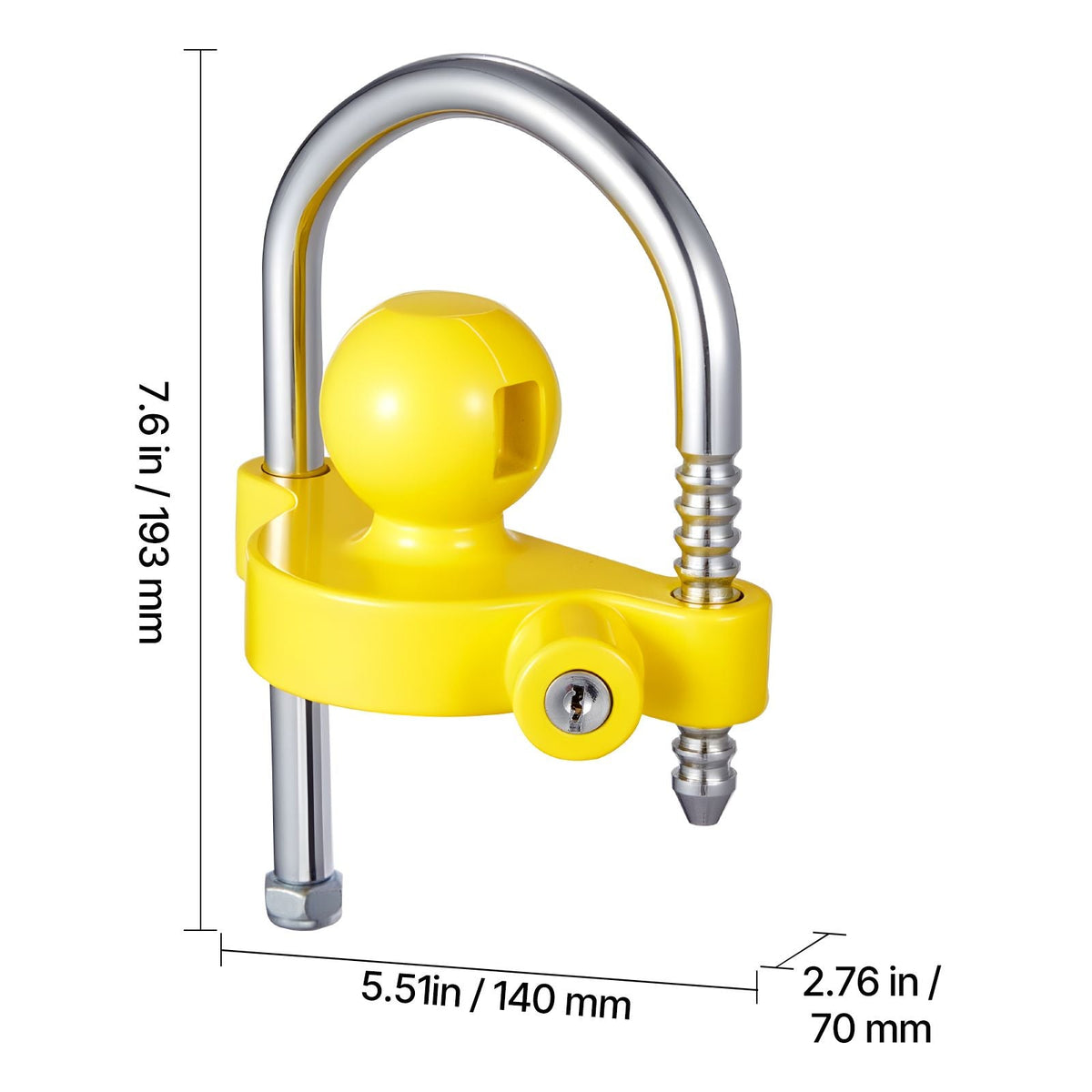 Trailer Hitch Lock Kit, Fits for 1-7/8 in, 2 in, 2-5/16 in Couplers, Heavy-Duty Anti-Theft Trailer Ball Lock with Keys, Prying-Resistant, Adjustable Height Design for RVs, Boats, Trailers
