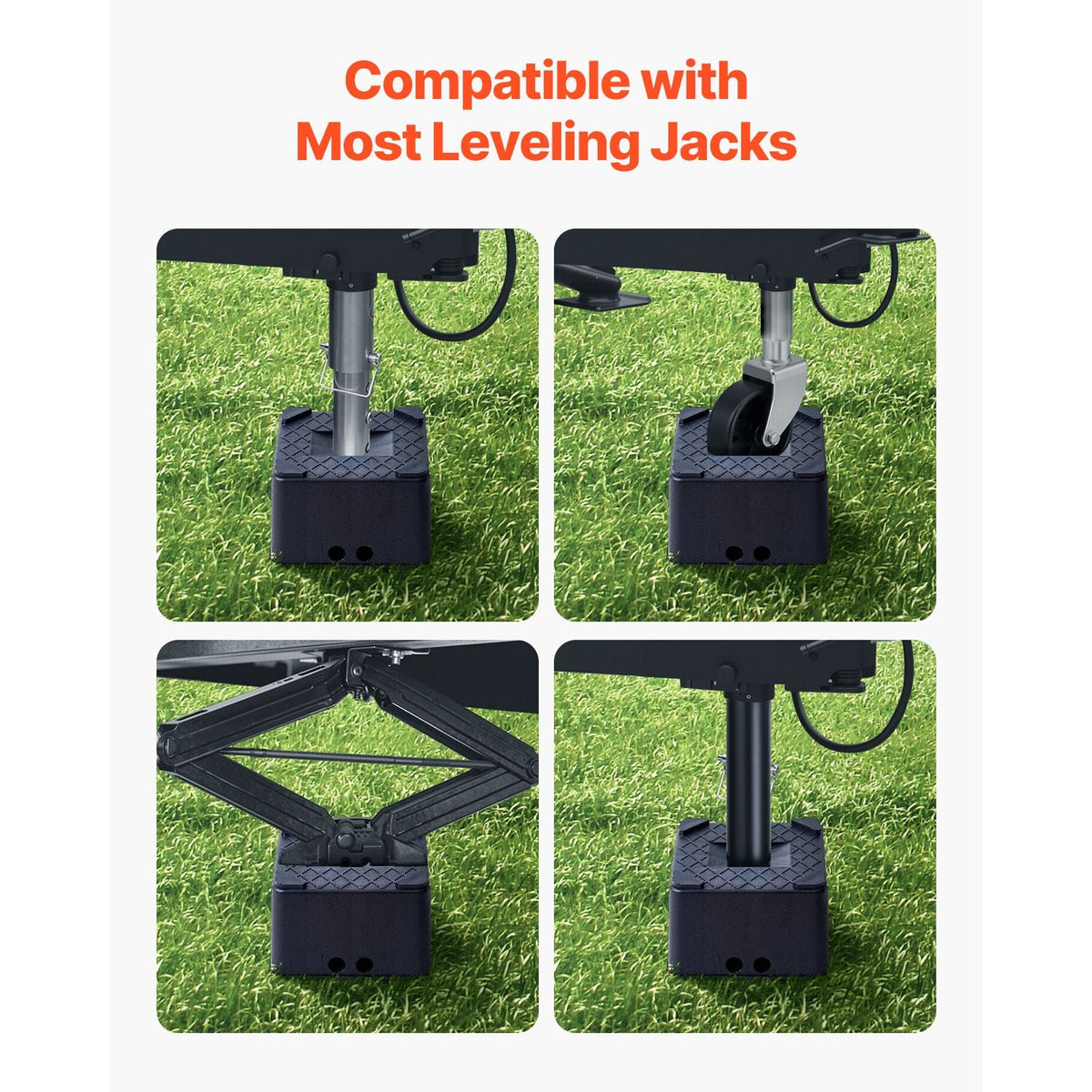 Trailer Jack Block, 6" High Heavy Duty RV Leveling Block with 6000 lbs Capacity, RV Jack Stand, Motorcycle Stand, Stool, Camper Accessories for Travel Trailers, 5th Wheels Class A/C Motorhomes