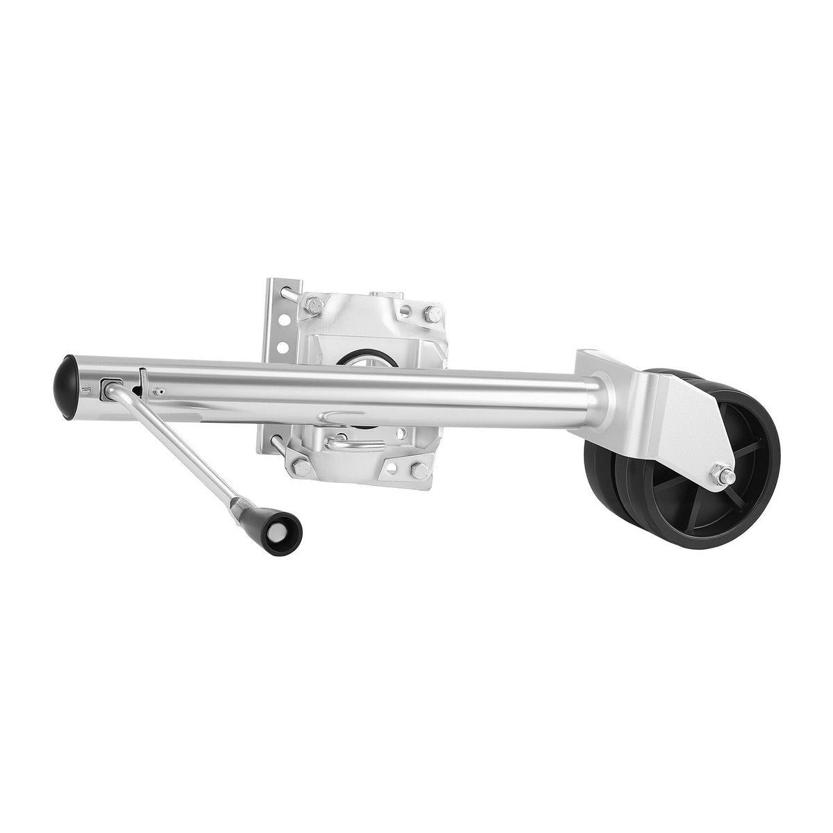 Trailer Jack with Wheel, 2000 lbs Load Capacity, Heavy Duty Swivel Boat Trailer Jack with PP Dual Wheel & Ergonomic Handle, 15-27 Inch Lift Range, Fit for RVs, Boats and Utility Trailers