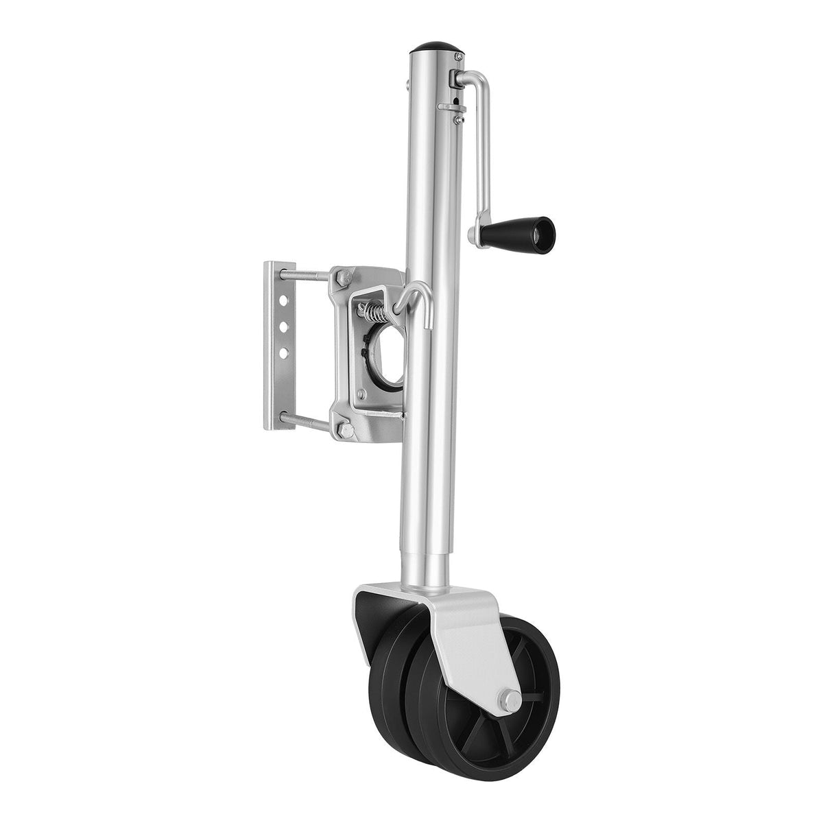Trailer Jack with Wheel, 2000 lbs Load Capacity, Heavy Duty Swivel Boat Trailer Jack with PP Dual Wheel & Ergonomic Handle, 15-27 Inch Lift Range, Fit for RVs, Boats and Utility Trailers