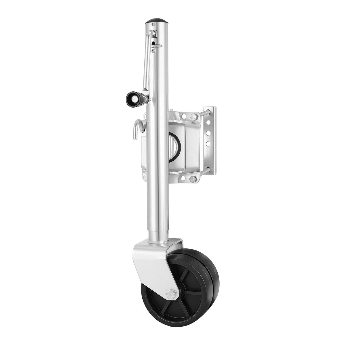 Trailer Jack with Wheel, 2000 lbs Load Capacity, Heavy Duty Swivel Boat Trailer Jack with PP Dual Wheel & Ergonomic Handle, 15-27 Inch Lift Range, Fit for RVs, Boats and Utility Trailers