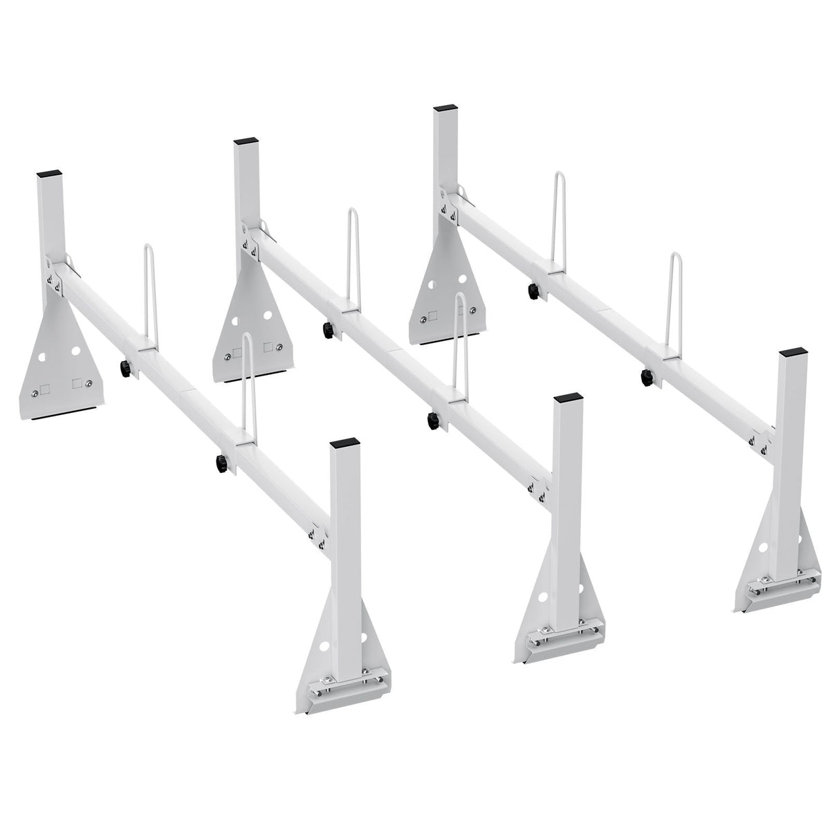Trailer Ladder Rack, 59" Adjustable Roof Rack, 3 Crossbars Van Roof Ladder Rack with Straps, 800 lbs Capacity Steel, Fit for Chevrolet Express 1500 2500 3500/ Ford E150 E250 E350/ GMC Savana