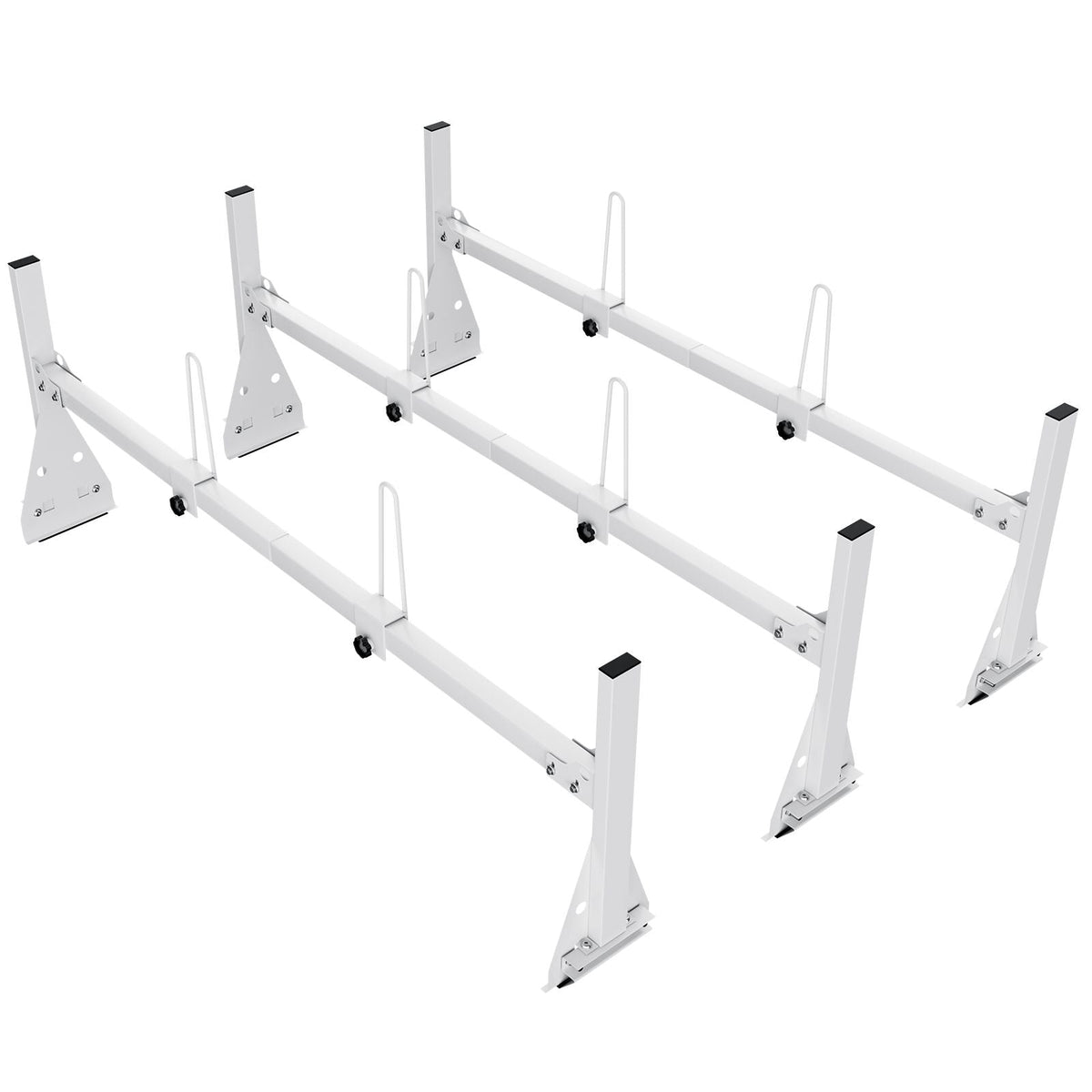 Trailer Ladder Rack, 59" Adjustable Roof Rack, 3 Crossbars Van Roof Ladder Rack with Straps, 800 lbs Capacity Steel, Fit for Chevrolet Express 1500 2500 3500/ Ford E150 E250 E350/ GMC Savana