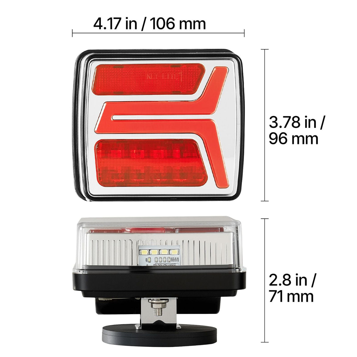 Trailer Lights, 2PCS 12V Square LED Magnetic Wireless Trailer Tail Lights Kit with Stop Brake Turn Tail License Plate Lamp, Waterproof Tow Lighting Kit for Boat Truck Camper RV Tractor Caravan